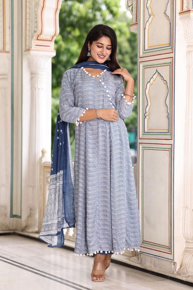 Lehriya Special Rayon Printed Anarkali Kurti With Bottom Dupatta Wholesale Clothing Suppliers In India